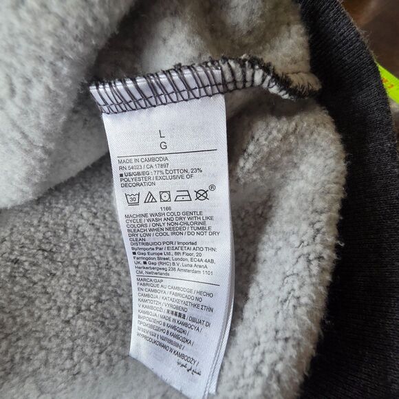 GAP Charcoal Heather Zip Up Hoodie Men’s L Fleece Sweatshirt - Picture 6 of 9